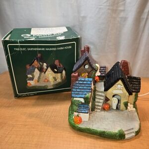 1965 Electric Earthenware Haunted Farm House‎ Ceramic 3 flashing lights Rare Vtg
